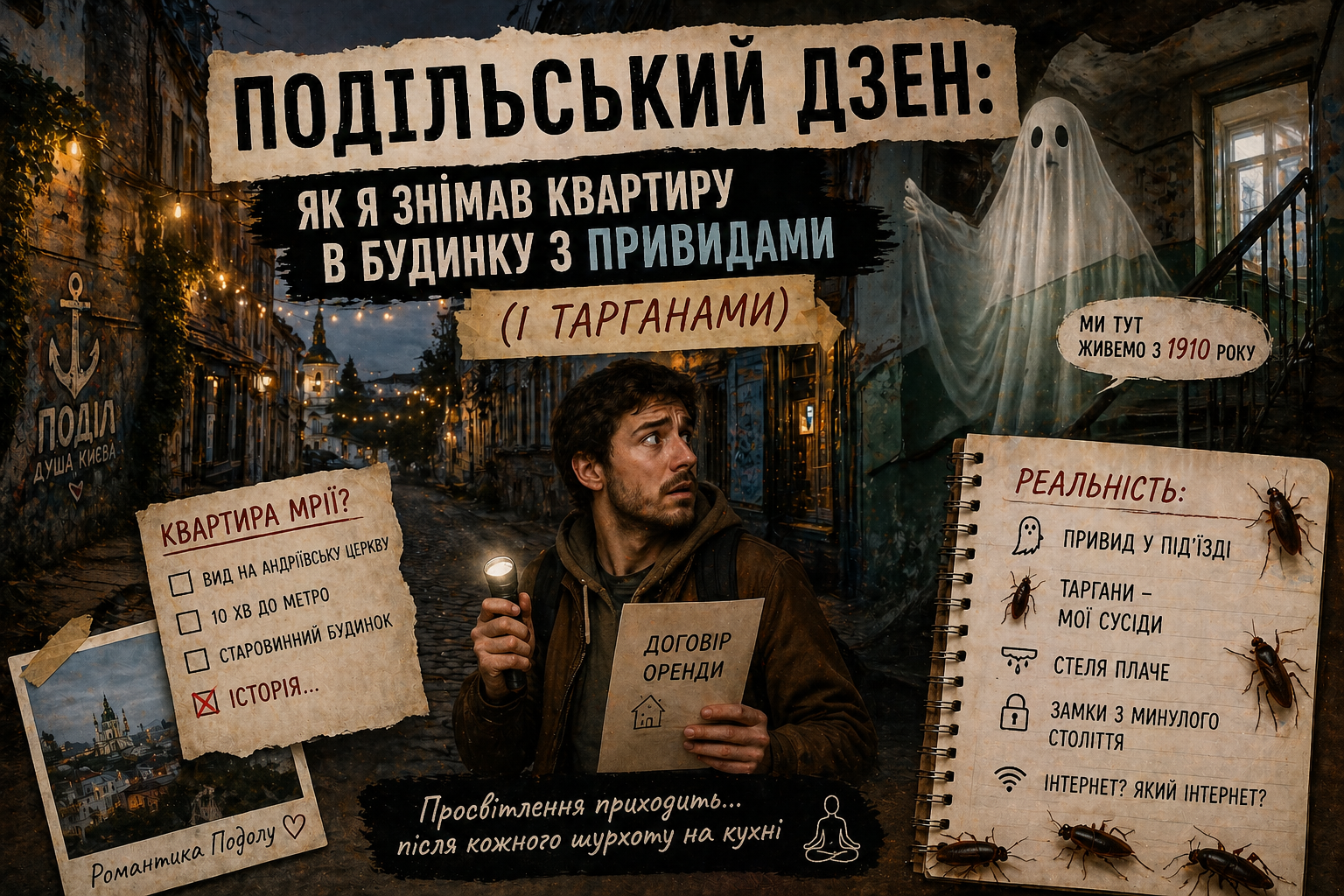 Подільський дзен: Як я знімав квартиру в будинку з привидами (і тарганами) Подільський дзен: Як я знімав квартиру в будинку з привидами (і тарганами)